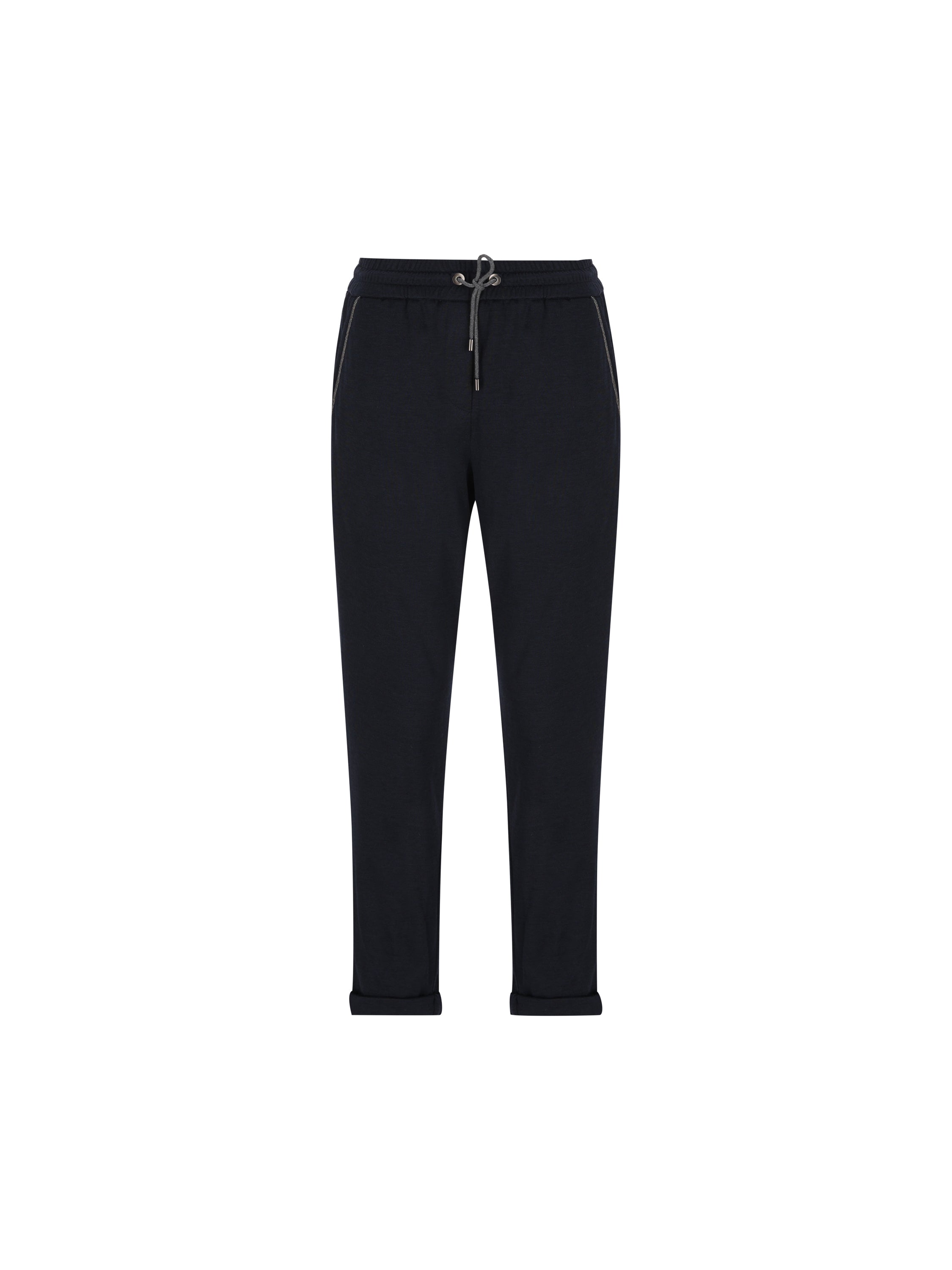 Pantaloni jogging in cotone e seta con monile MD828SB899 C8366 BRUNELLO CUCINELLI 