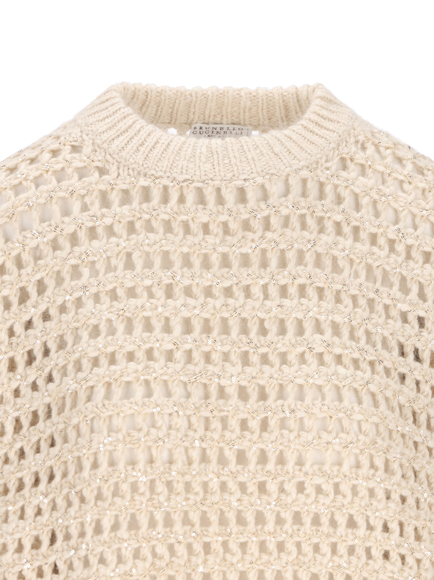 Maglia Donna Traforata con Paillettes MGO378800 CGM42 BRUNELLO CUCINELLI 