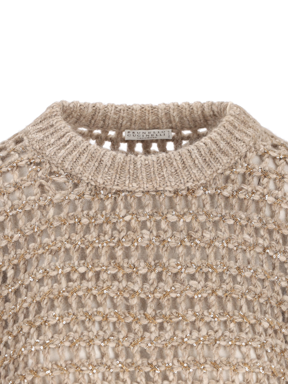 Maglia Donna Traforata con Paillettes MGO378800 CVA05 BRUNELLO CUCINELLI 