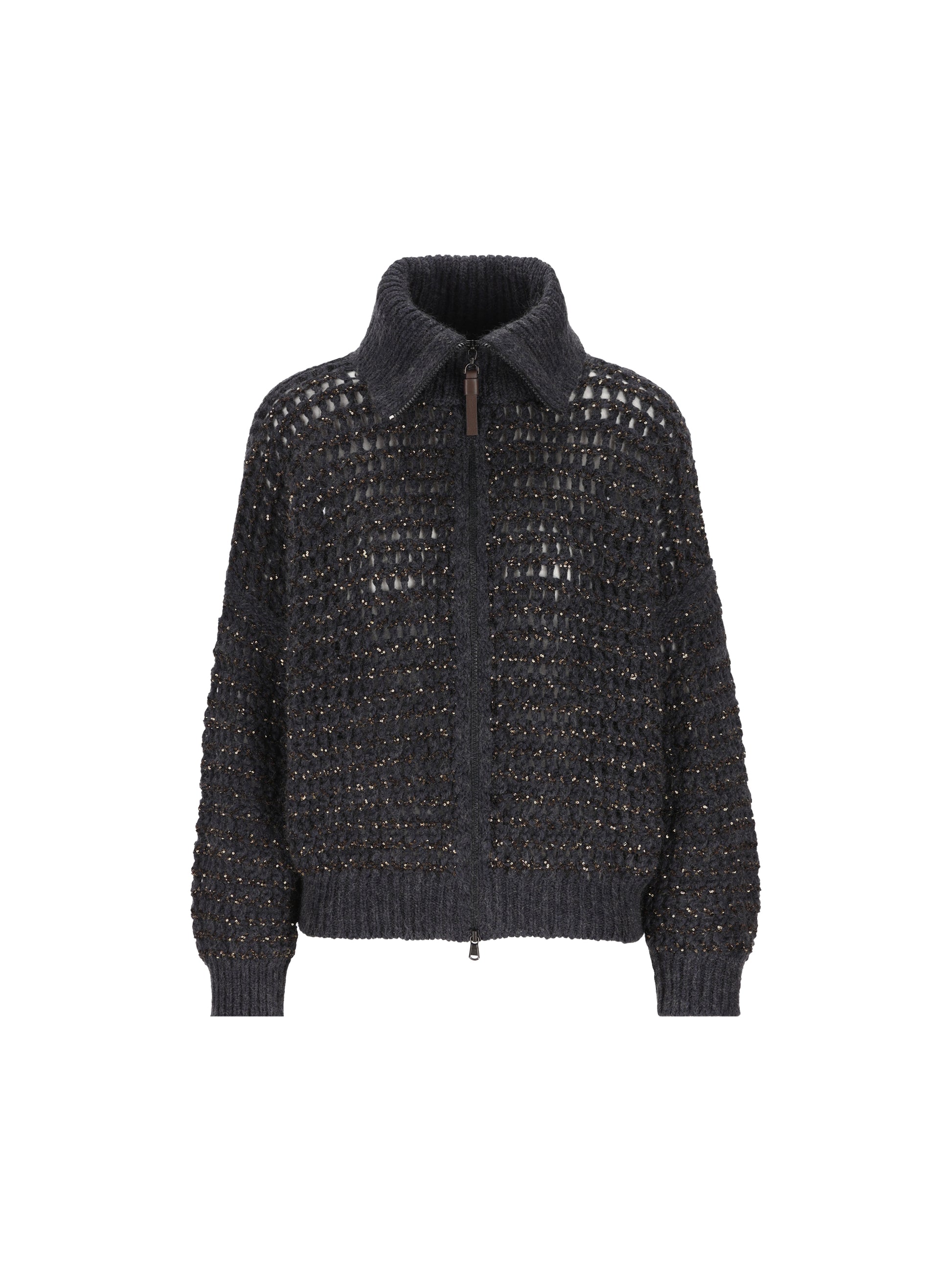 Cardigan Dazzling in Lana Vergine Soft e Cashmere a Rete MGO378806 CUC63 BRUNELLO CUCINELLI 