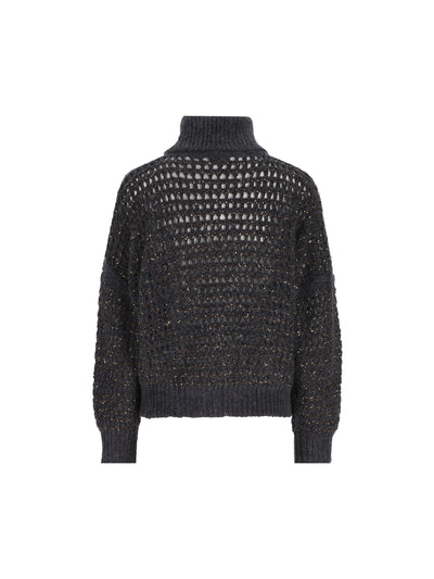 Cardigan Dazzling in Lana Vergine Soft e Cashmere a Rete MGO378806 CUC63 BRUNELLO CUCINELLI 