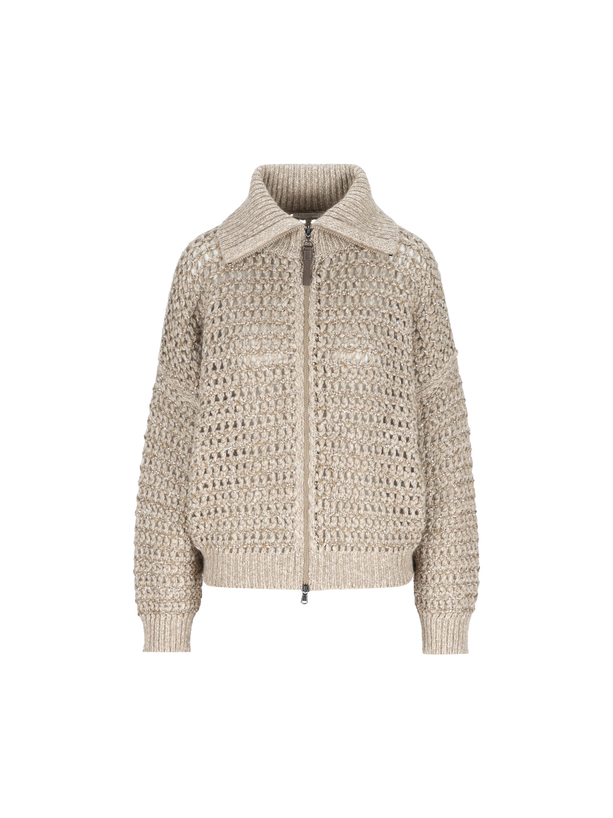 Cardigan Dazzling in Lana Vergine Soft e Cashmere a Rete MGO378806 CVA05 BRUNELLO CUCINELLI 