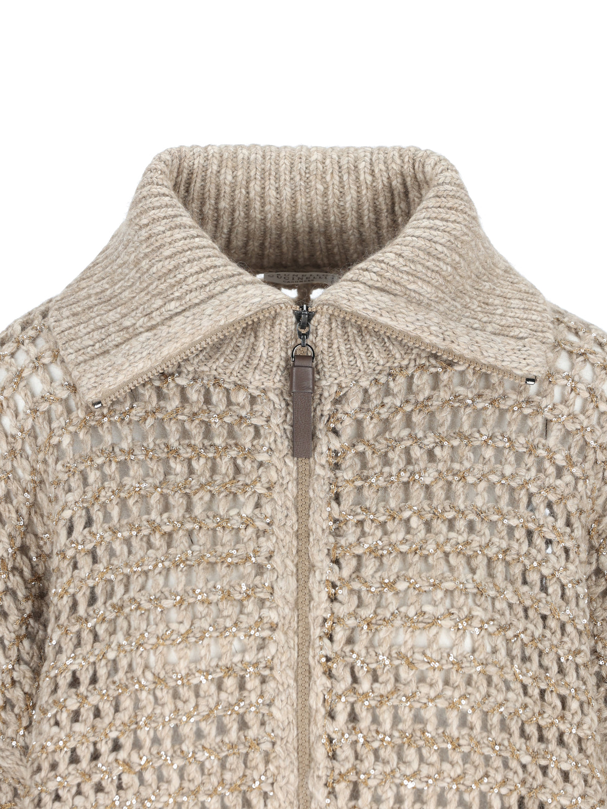 Cardigan Dazzling in Lana Vergine Soft e Cashmere a Rete MGO378806 CVA05 BRUNELLO CUCINELLI 