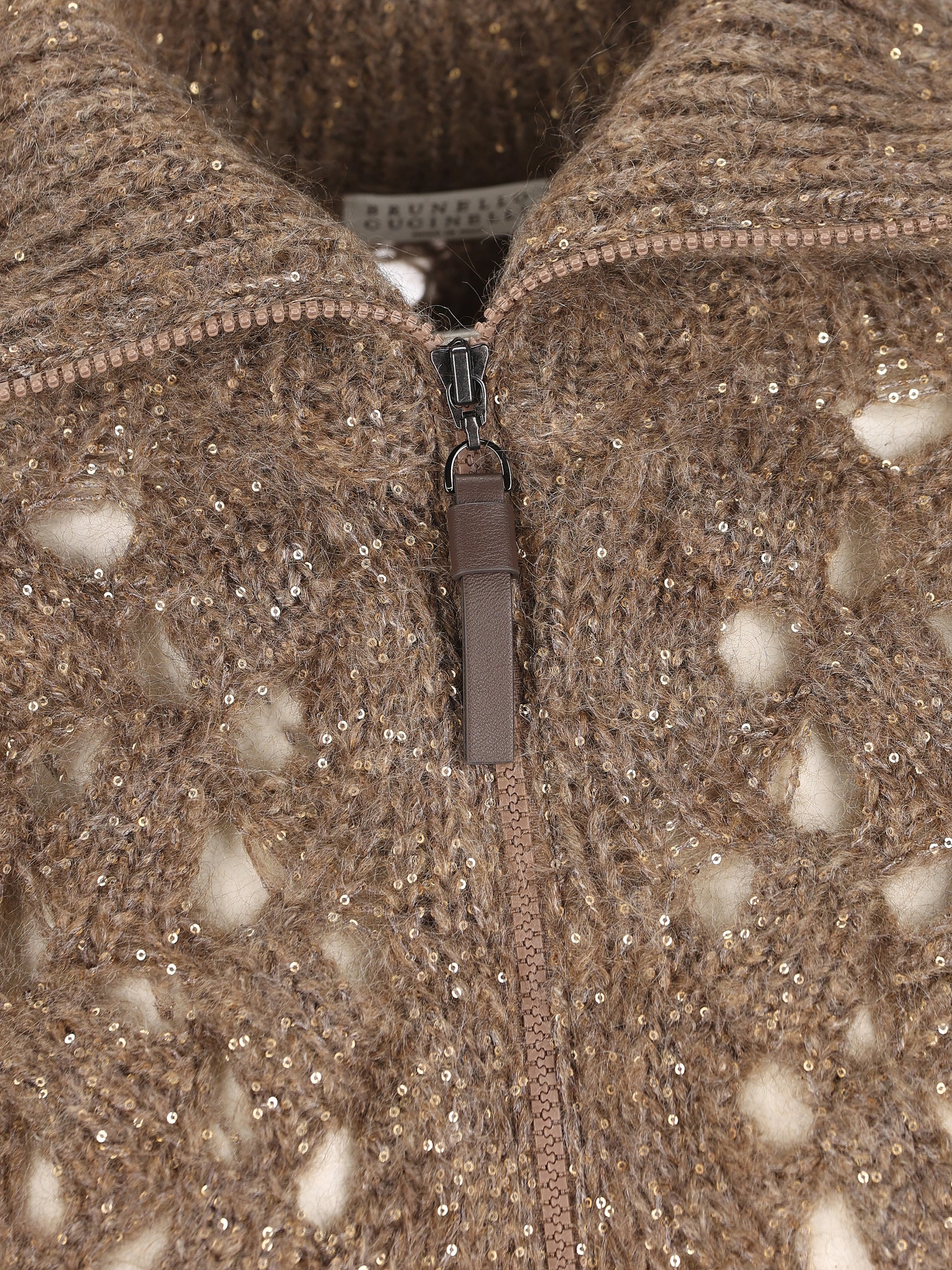 Cardigan realizzato in mohair e poliammide. MNT347516 CLE69 BRUNELLO CUCINELLI 