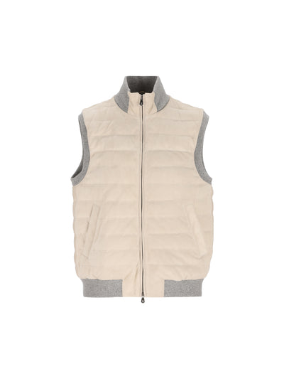 Gilet realizzato in pelle. MPCLF2098 CYX41 BRUNELLO CUCINELLI 