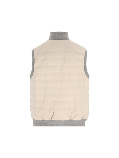 Gilet realizzato in pelle. MPCLF2098 CYX41 BRUNELLO CUCINELLI 