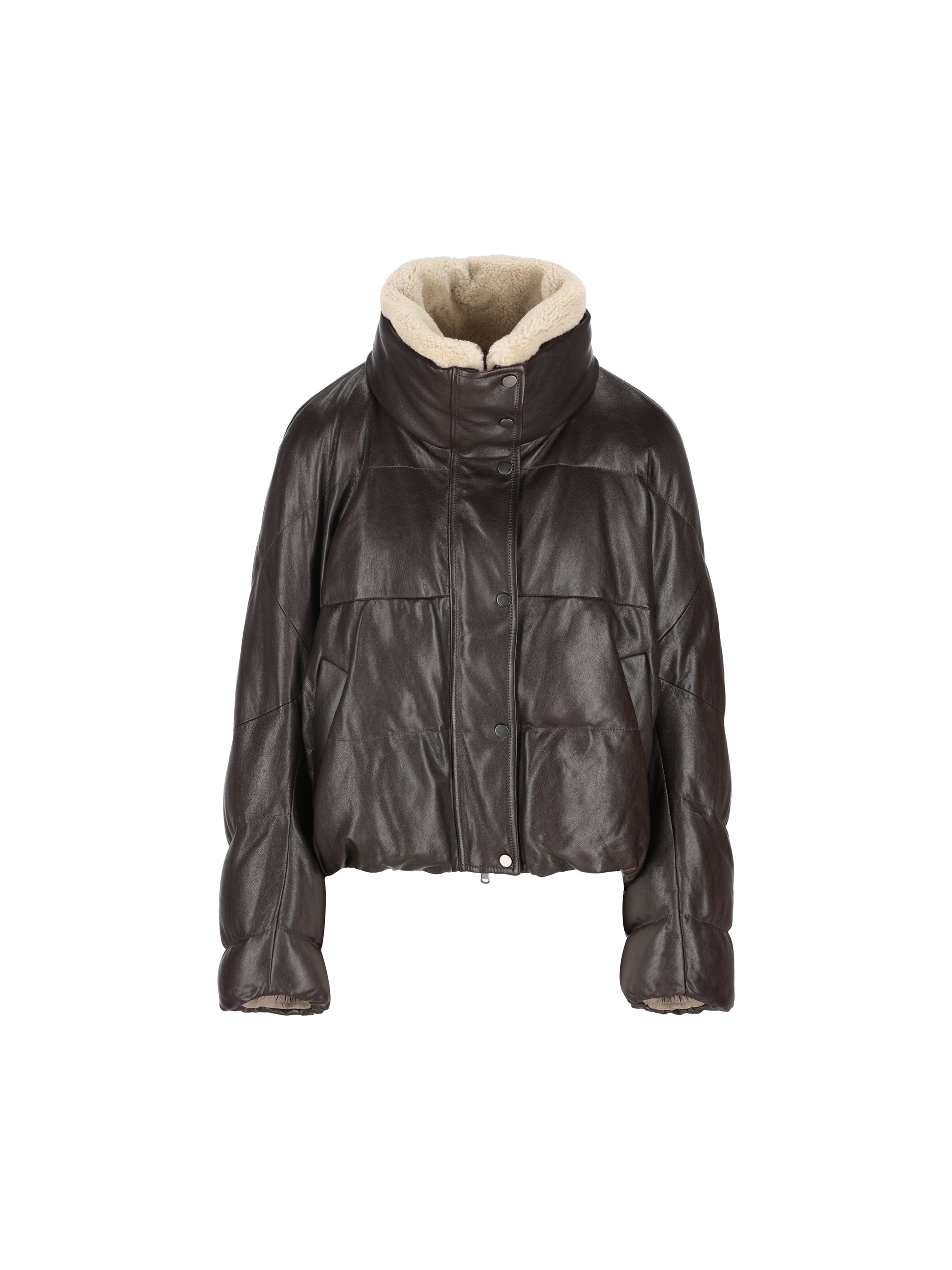Giacca in pelle trapuntata. MPCTN7552 C4192 BRUNELLO CUCINELLI 