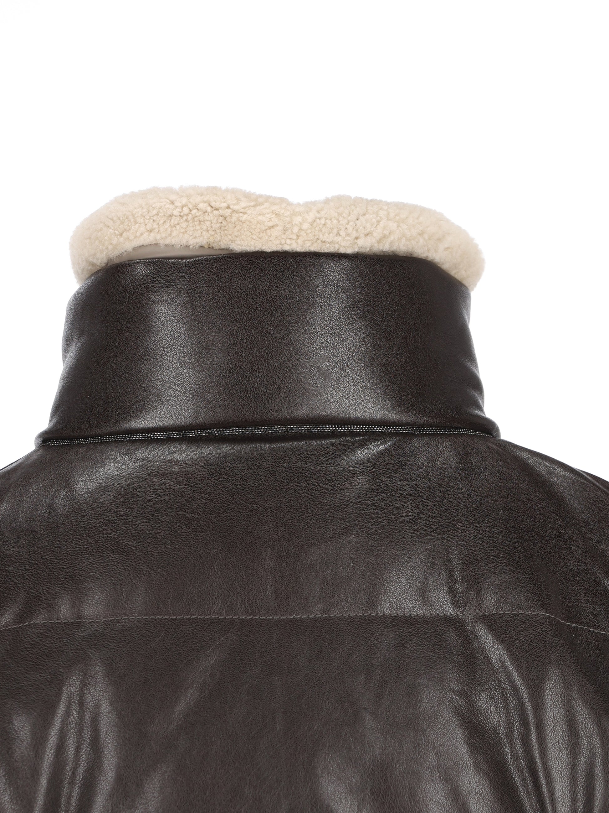 Giacca in pelle trapuntata. MPCTN7552 C4192 BRUNELLO CUCINELLI 