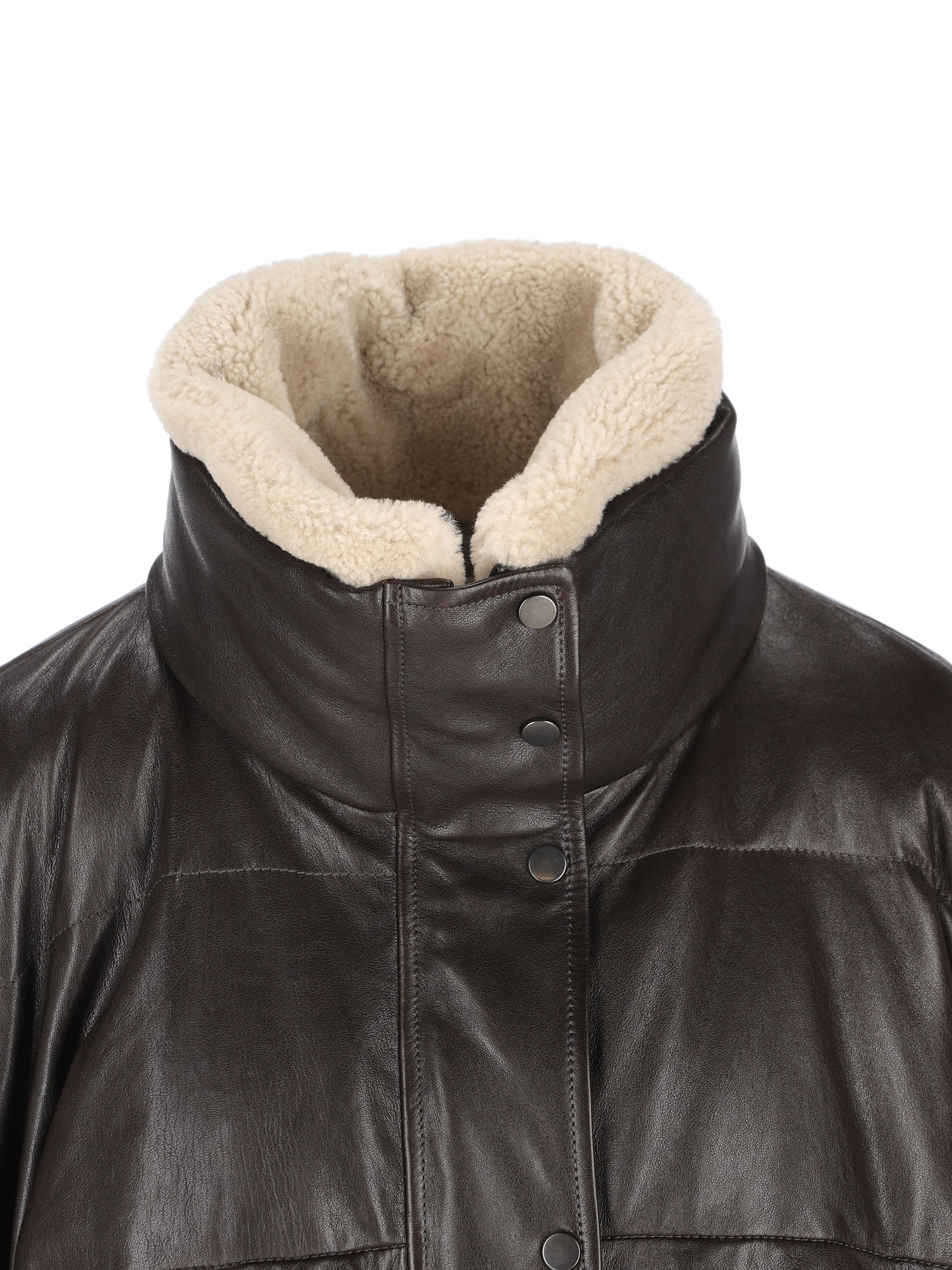 Giacca in pelle trapuntata. MPCTN7552 C4192 BRUNELLO CUCINELLI 