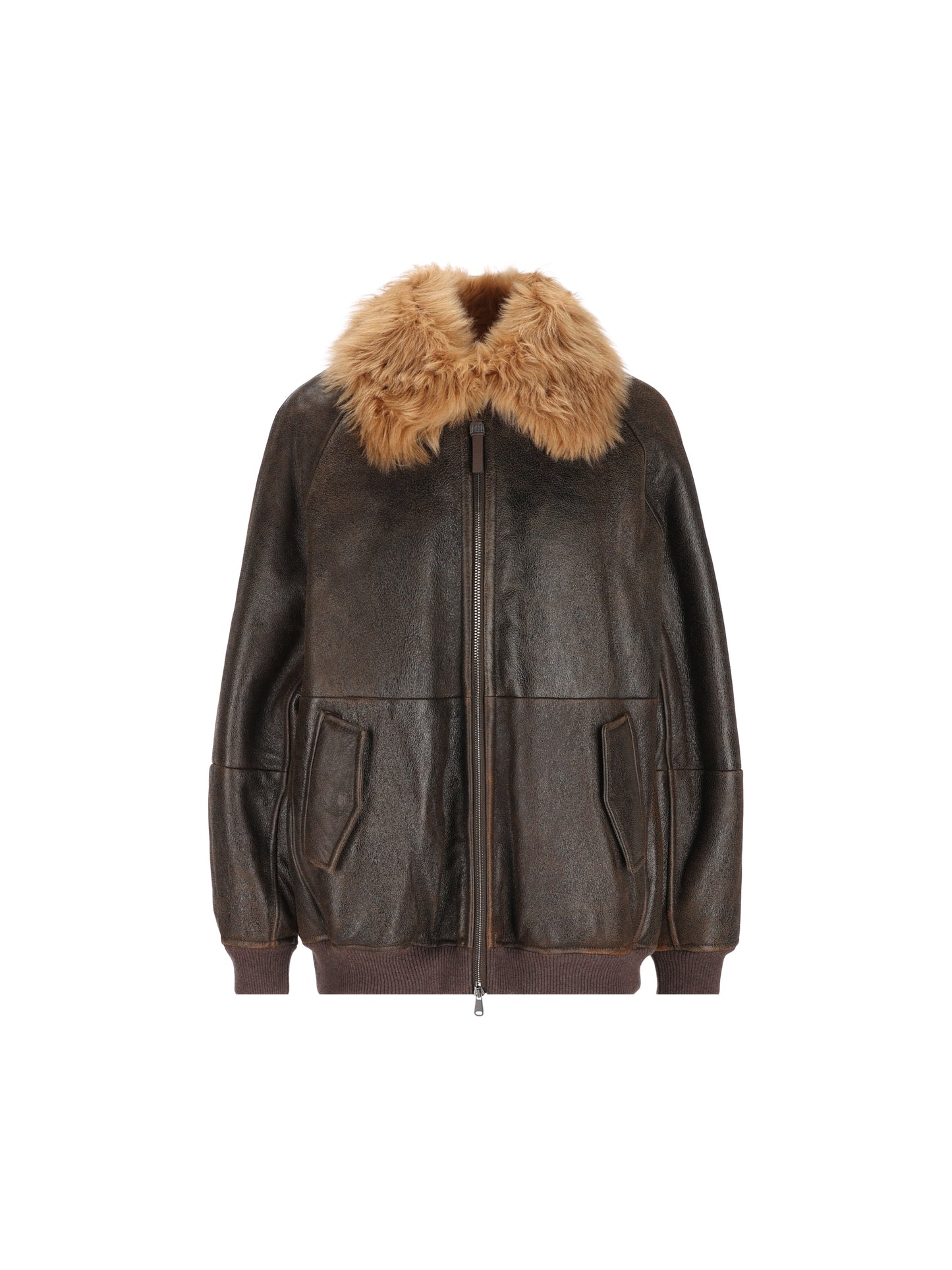 Bomber realizzat in shearling. MPMMA7564 C9998 BRUNELLO CUCINELLI 