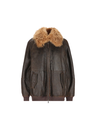 Bomber realizzat in shearling. MPMMA7564 C9998 BRUNELLO CUCINELLI 