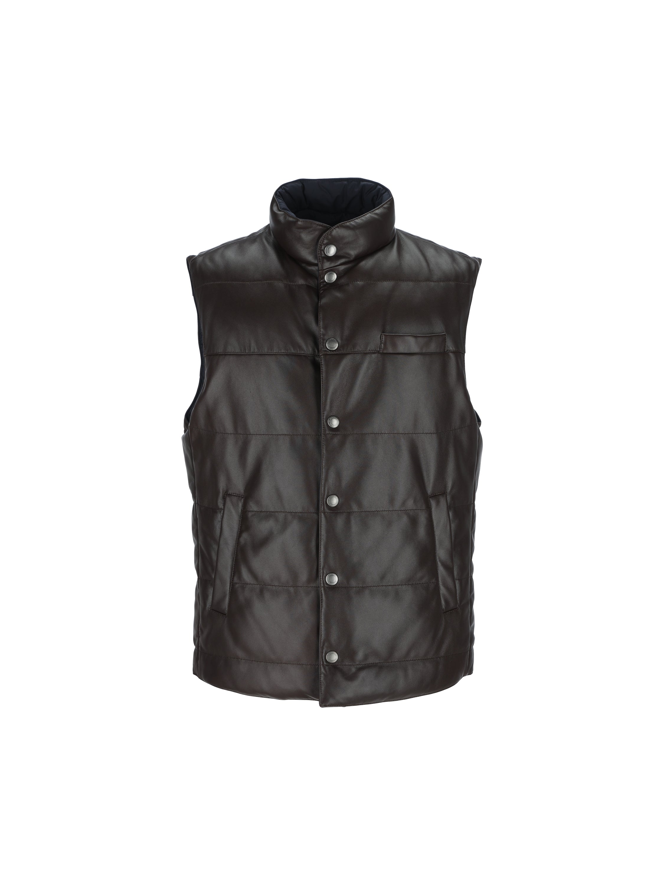 Gilet reversibile in pelle. MPWIN2097 C4262 BRUNELLO CUCINELLI 