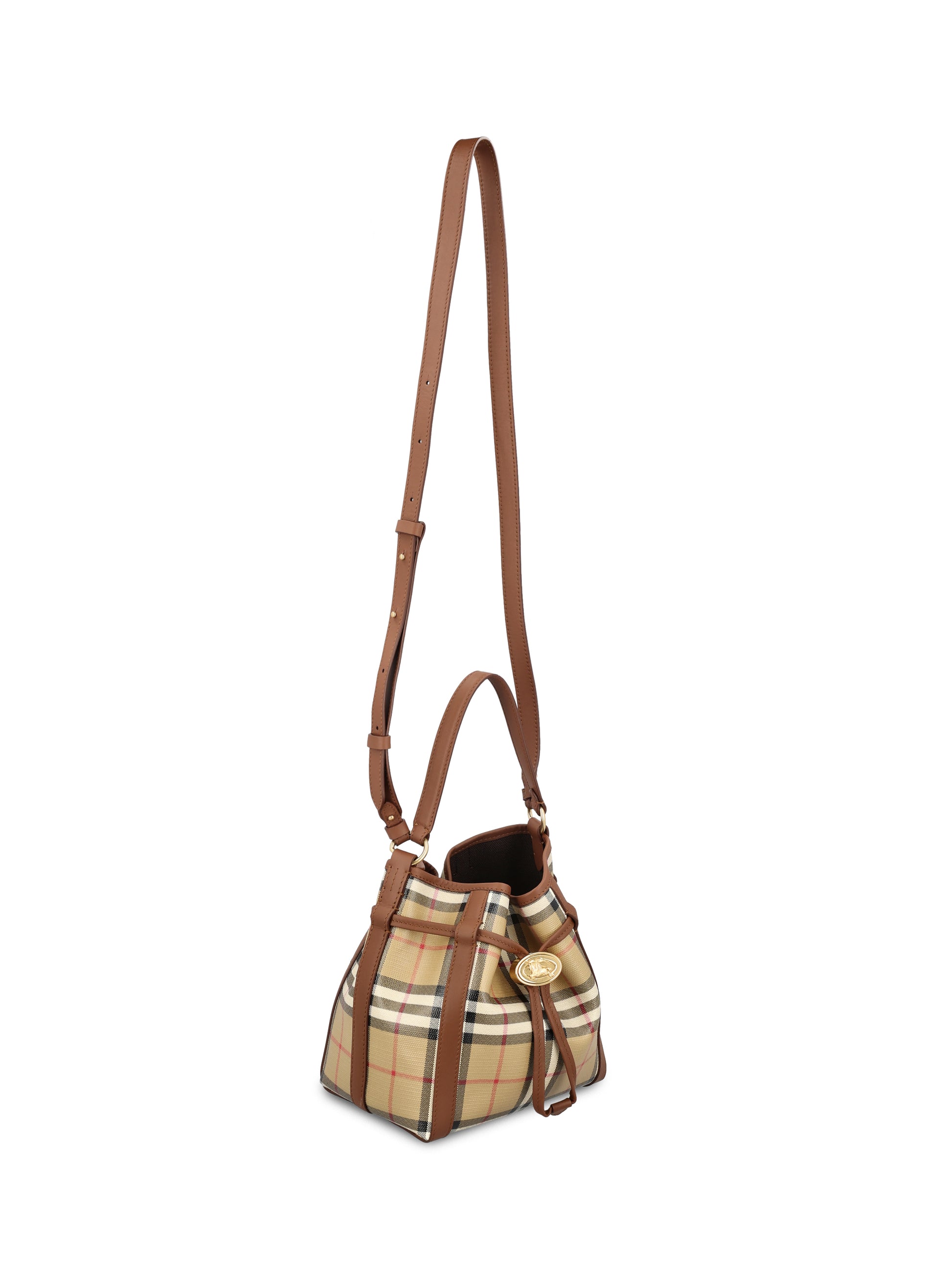 Borsa a secchiello mini realizzata in tela di cotone 8128949 A7026 BURBERRY 