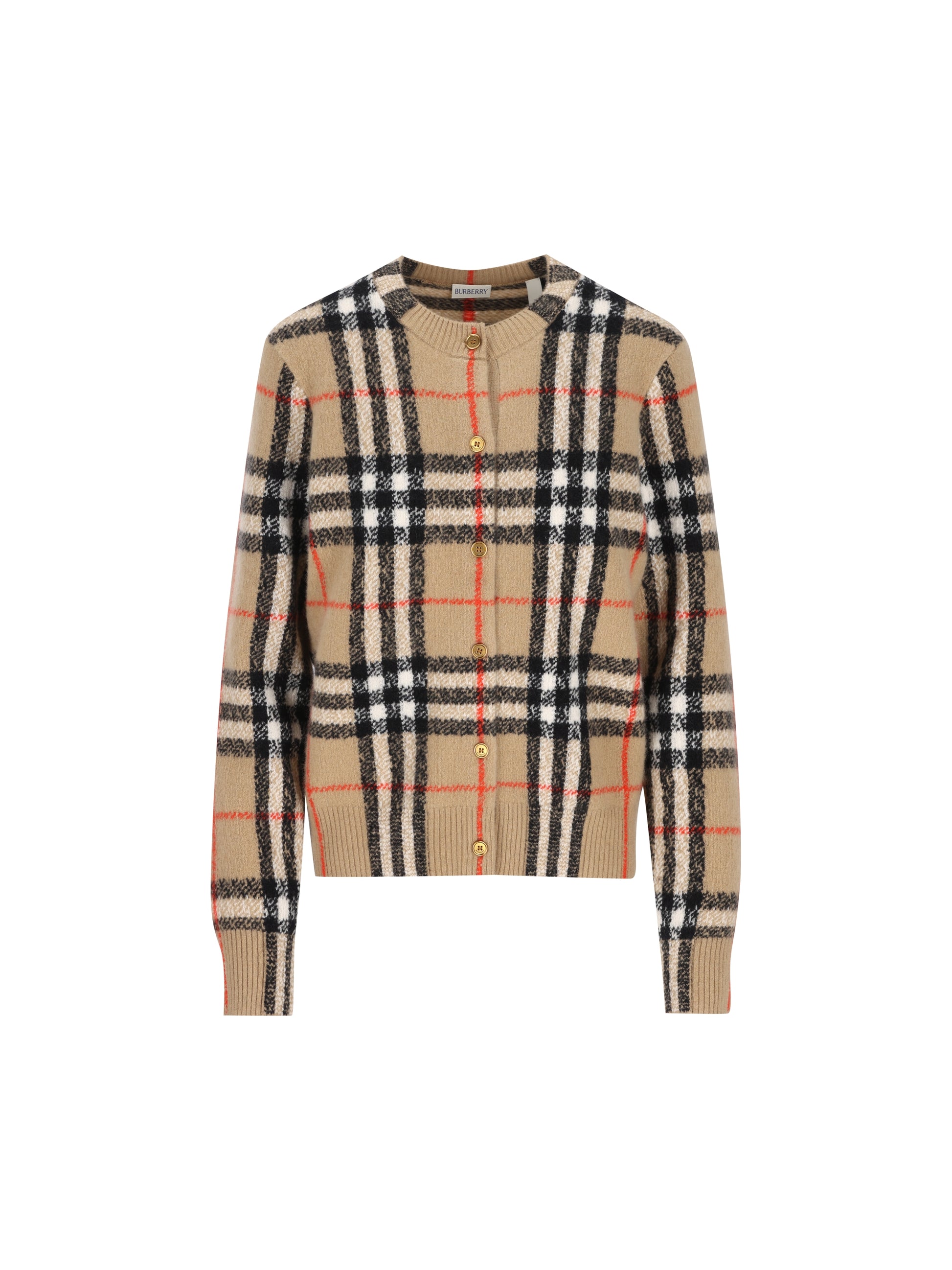 Cardigan in lana e cashmere Check 8135242 B9368 BURBERRY 