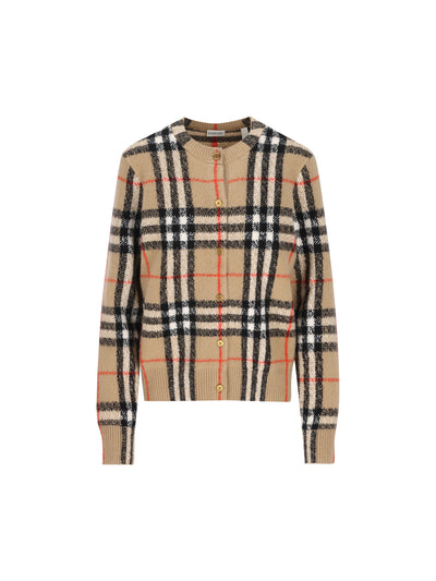 Cardigan in lana e cashmere Check 8135242 B9368 BURBERRY 