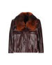 Giacca Corta in Pelle con Colletto in Shearling CH26ACV05223 56F CHLOE' 