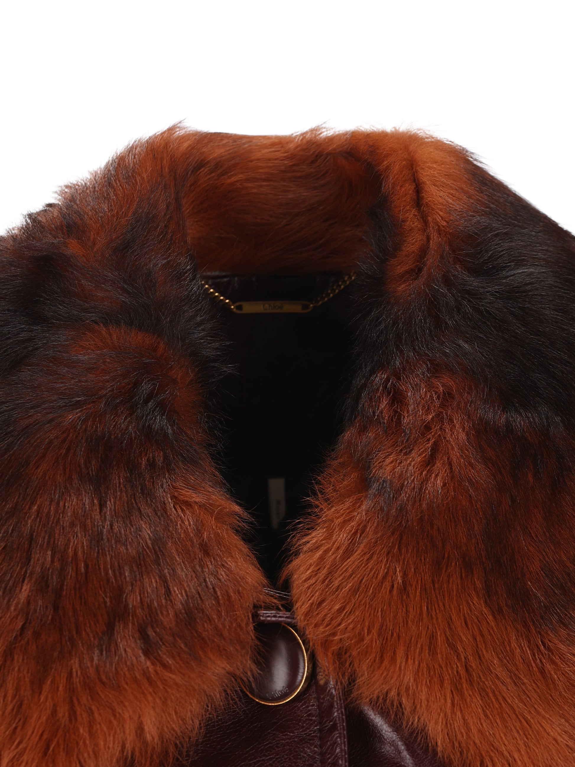 Giacca Corta in Pelle con Colletto in Shearling CH26ACV05223 56F CHLOE' 