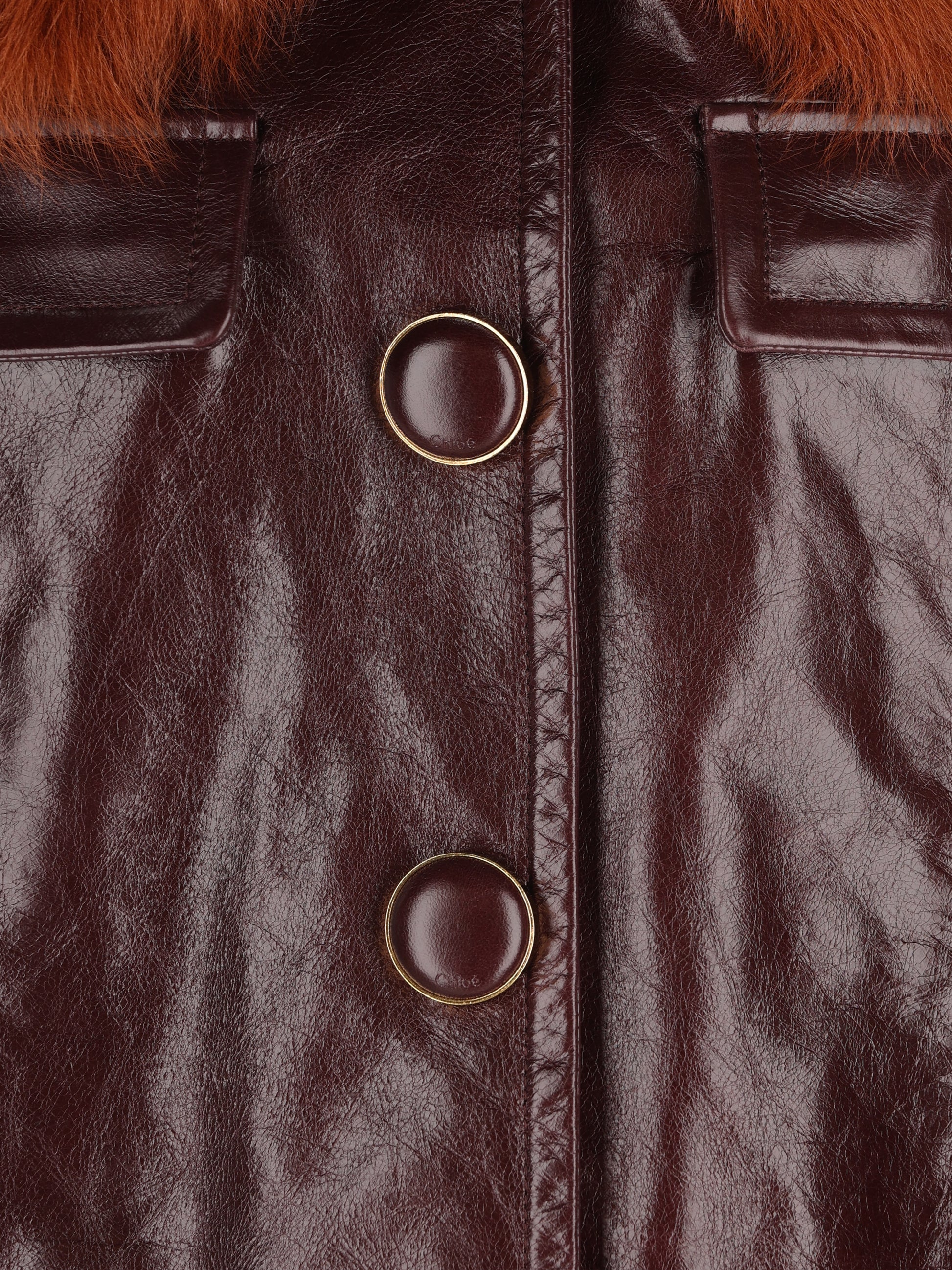 Giacca Corta in Pelle con Colletto in Shearling CH26ACV05223 56F CHLOE' 
