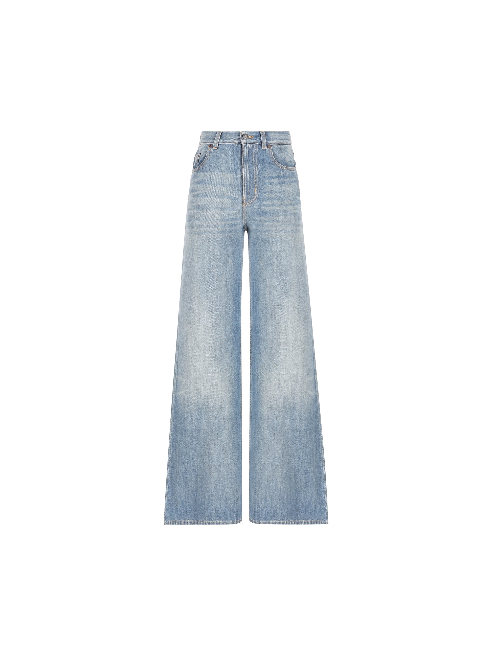 Jeans a gamba ampia e vita alta in denim di cotone CH26ADP01157 496 CHLOE' 