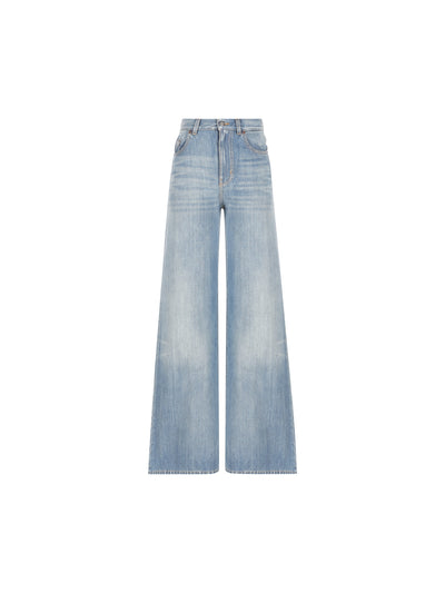 Jeans a gamba ampia e vita alta in denim di cotone CH26ADP01157 496 CHLOE' 