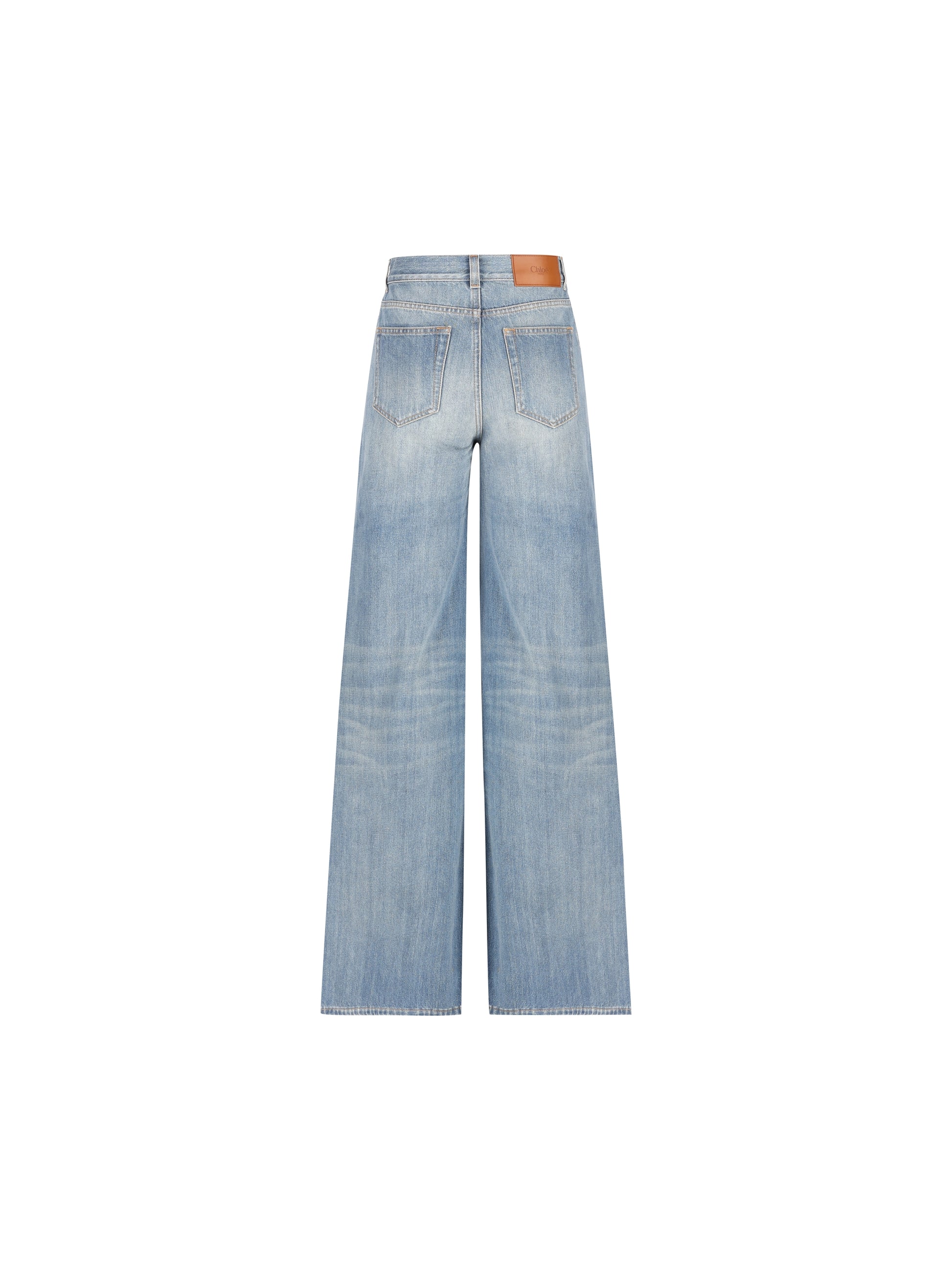 Jeans a gamba ampia e vita alta in denim di cotone CH26ADP01157 496 CHLOE' 