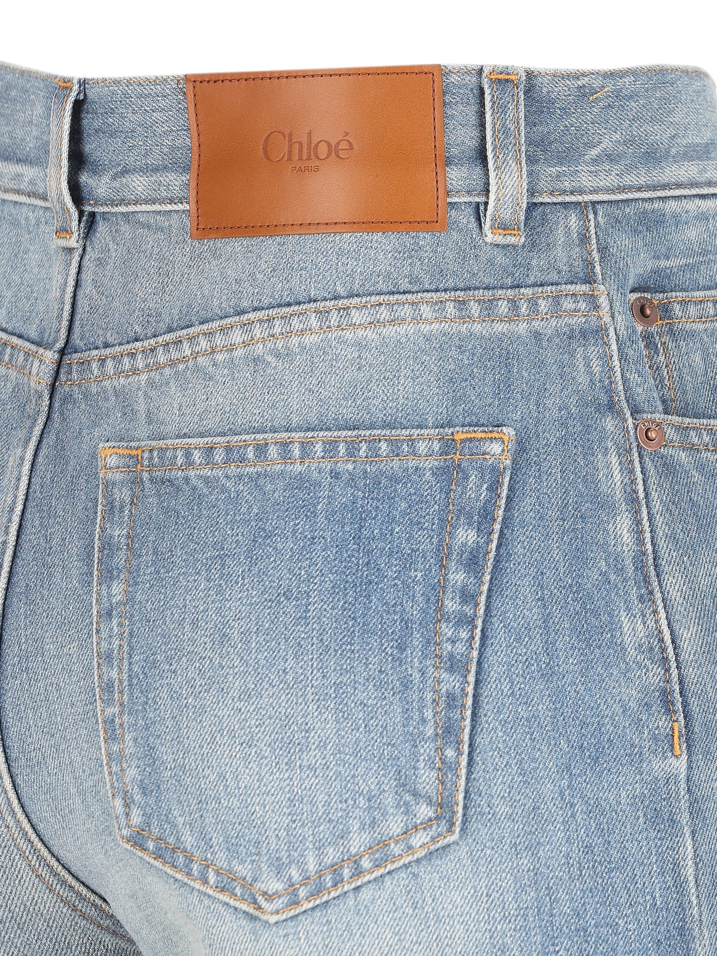 Jeans a gamba ampia e vita alta in denim di cotone CH26ADP01157 496 CHLOE' 
