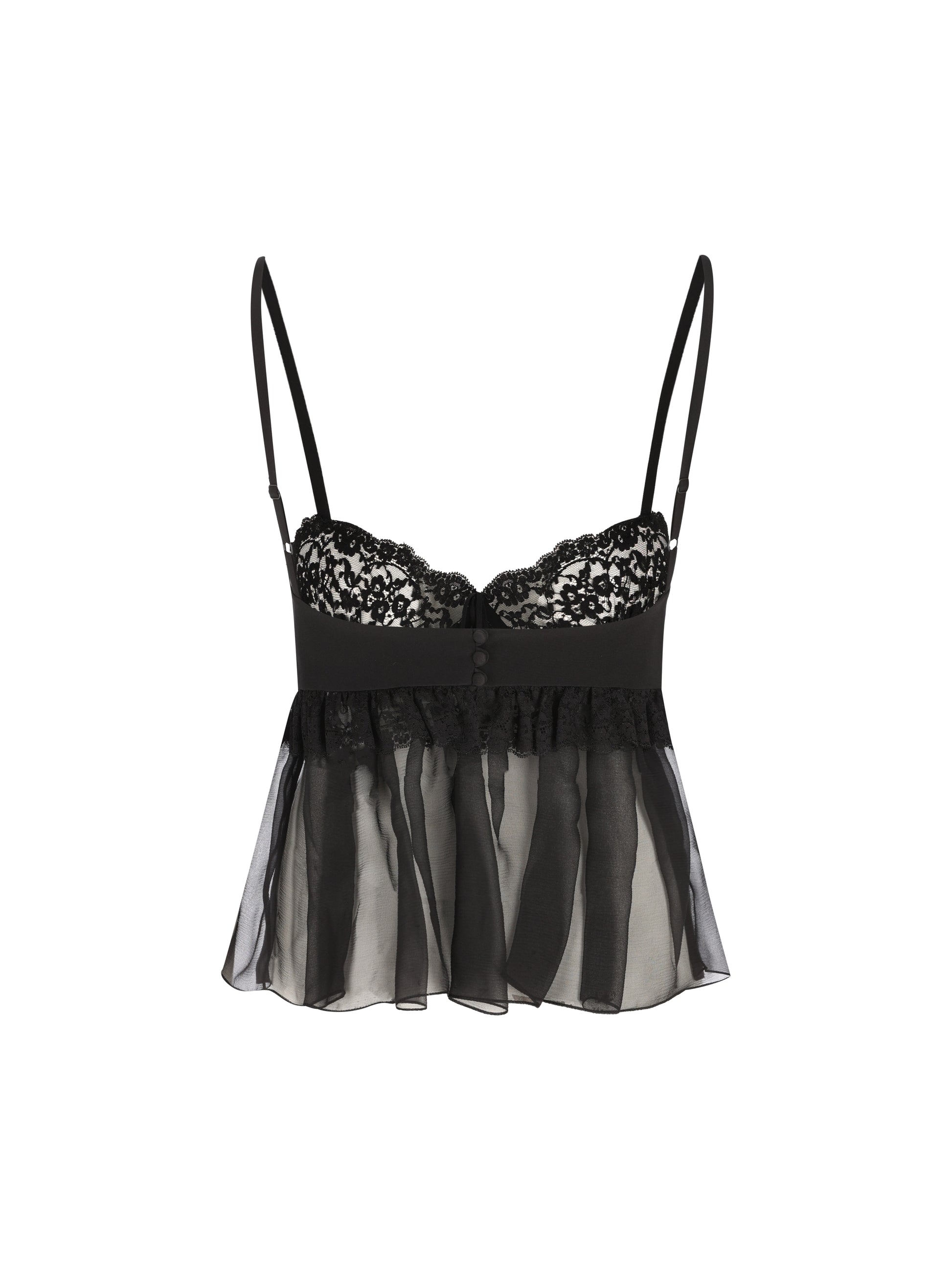 Top lingerie con spalline sottili in crêpe de chine CH26AHT17005 001 CHLOE' 