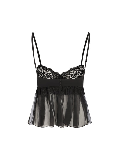 Top lingerie con spalline sottili in crêpe de chine CH26AHT17005 001 CHLOE' 