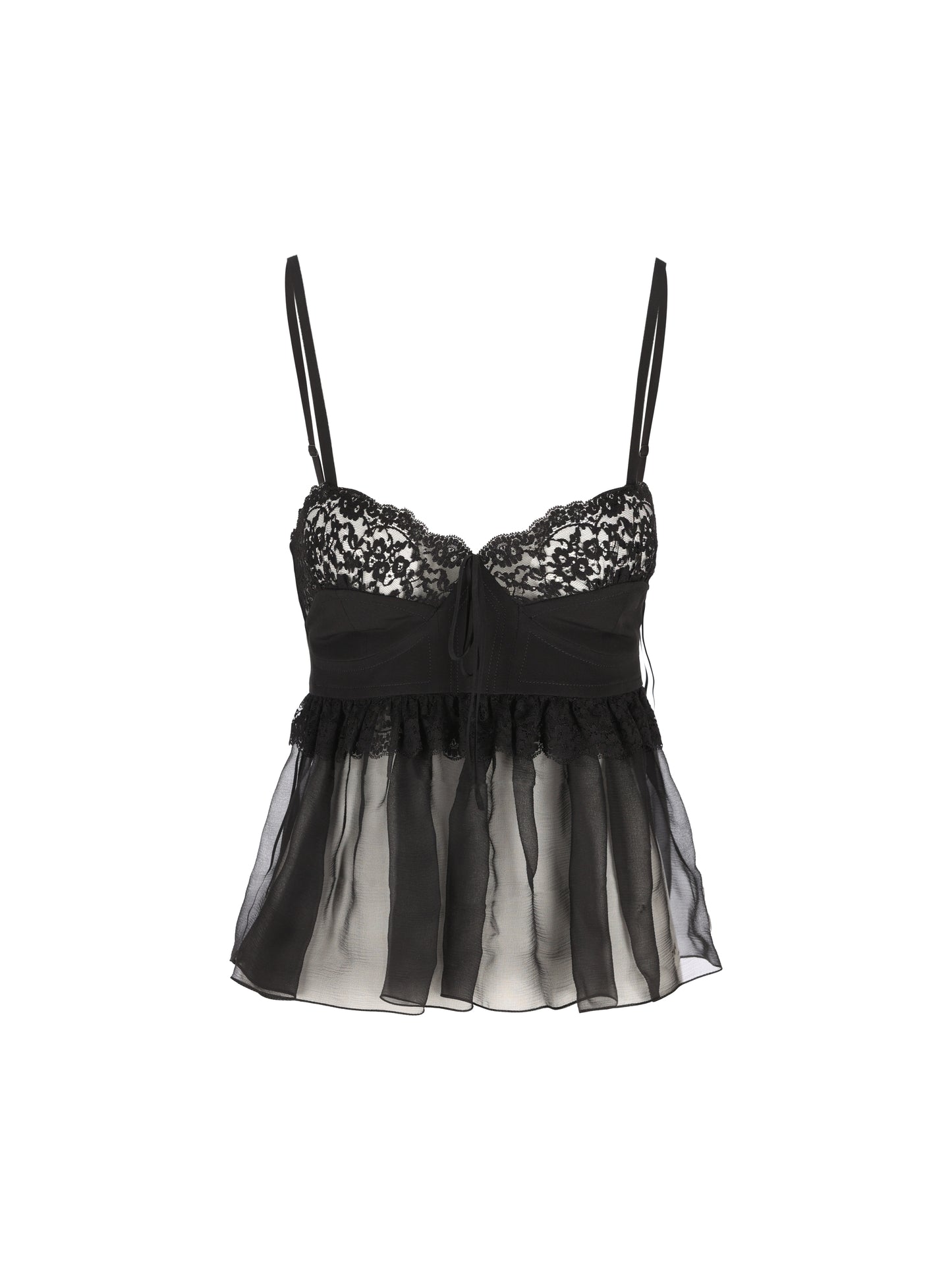 Top lingerie con spalline sottili in crêpe de chine CH26AHT17005 001 CHLOE' 