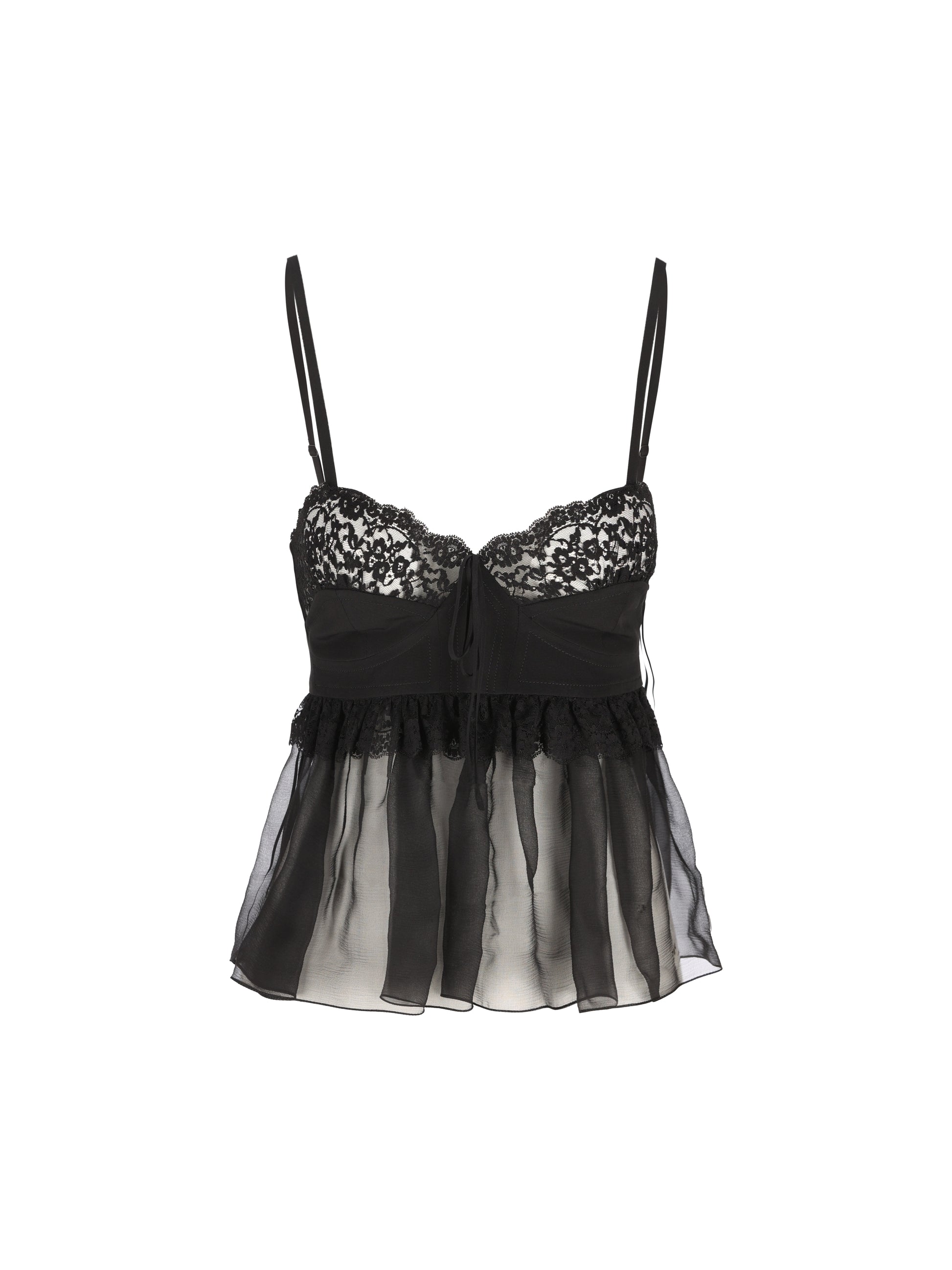 Top lingerie con spalline sottili in crêpe de chine CH26AHT17005 001 CHLOE' 