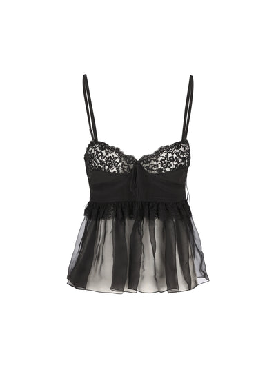 Top lingerie con spalline sottili in crêpe de chine CH26AHT17005 001 CHLOE' 