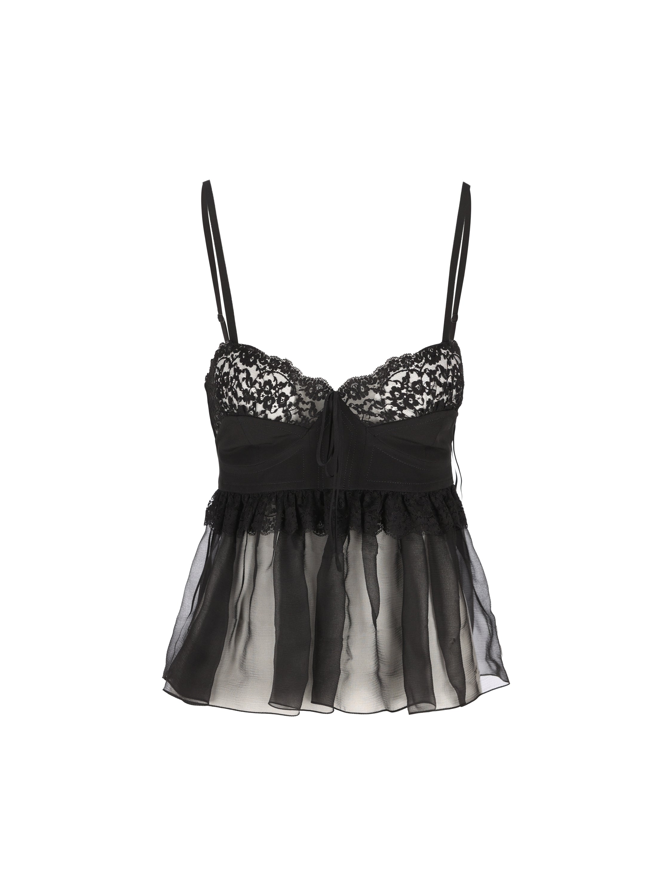 Top lingerie con spalline sottili in crêpe de chine CH26AHT17005 001 CHLOE' 