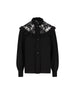Blusa a collo alto con volant in crêpe de chine e pizzo CH26AHT40005 001 CHLOE' 