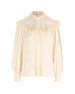 Blusa a collo alto con volant in crêpe de chine e pizzo CH26AHT40005 114 CHLOE' 