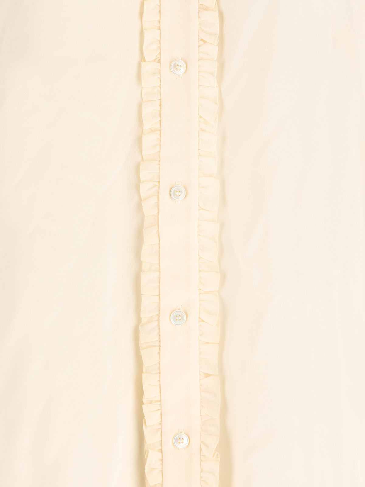 Blusa a collo alto con volant in crêpe de chine e pizzo CH26AHT40005 114 CHLOE' 