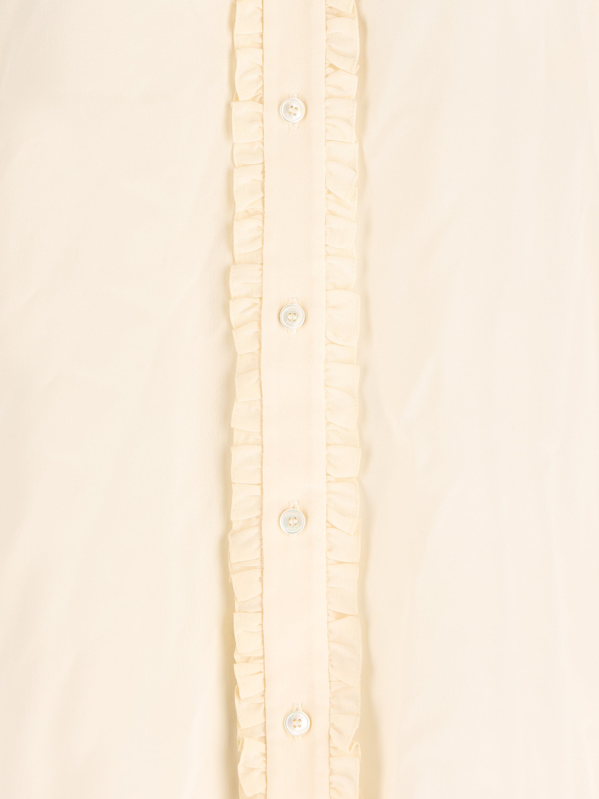 Blusa a collo alto con volant in crêpe de chine e pizzo CH26AHT40005 114 CHLOE' 