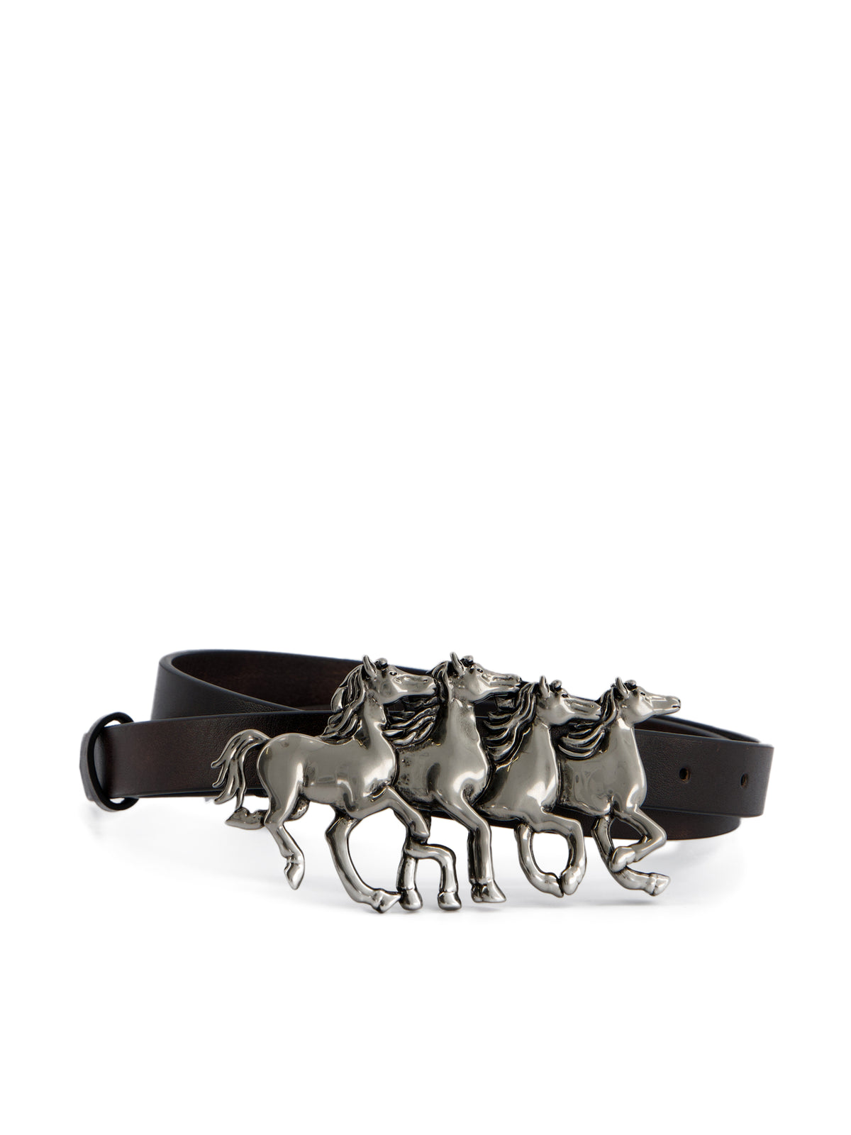 Cintura Chloé Running Horses in pelle di vitello e ottone CH26WBB06CWL 9FI CHLOE' 