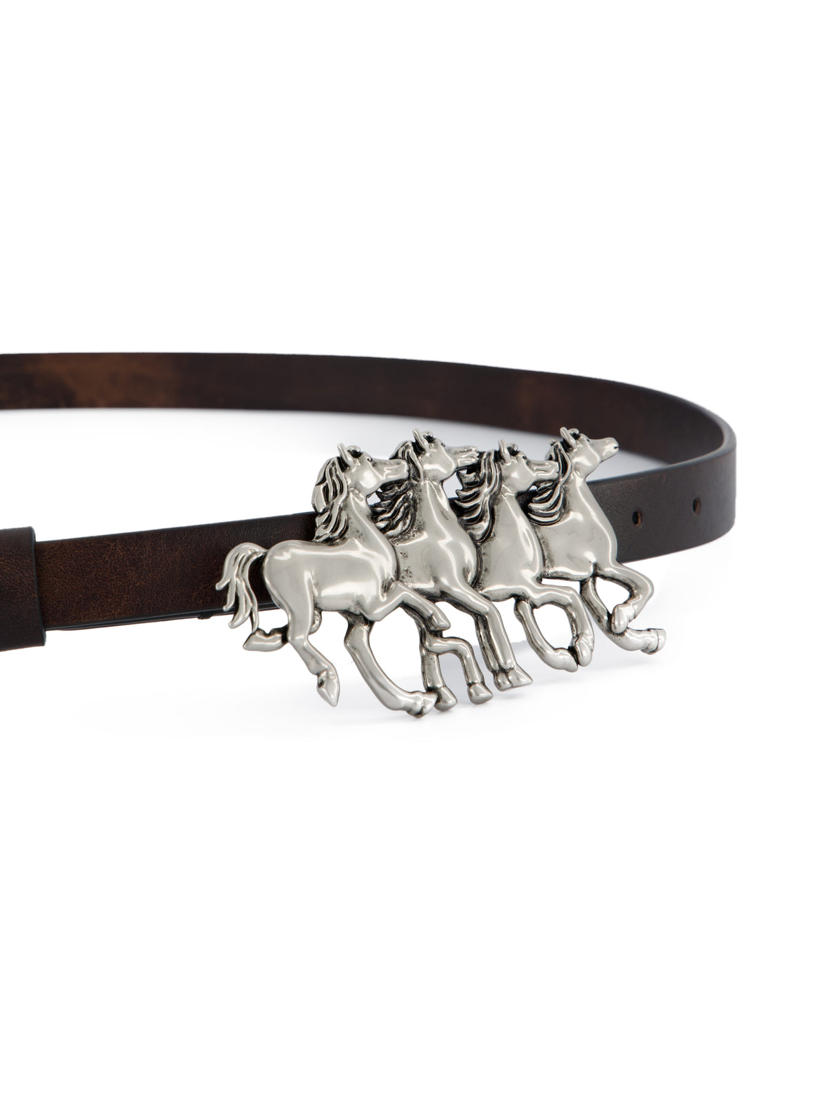 Cintura Chloé Running Horses in pelle di vitello e ottone CH26WBB06CWL 9FI CHLOE' 