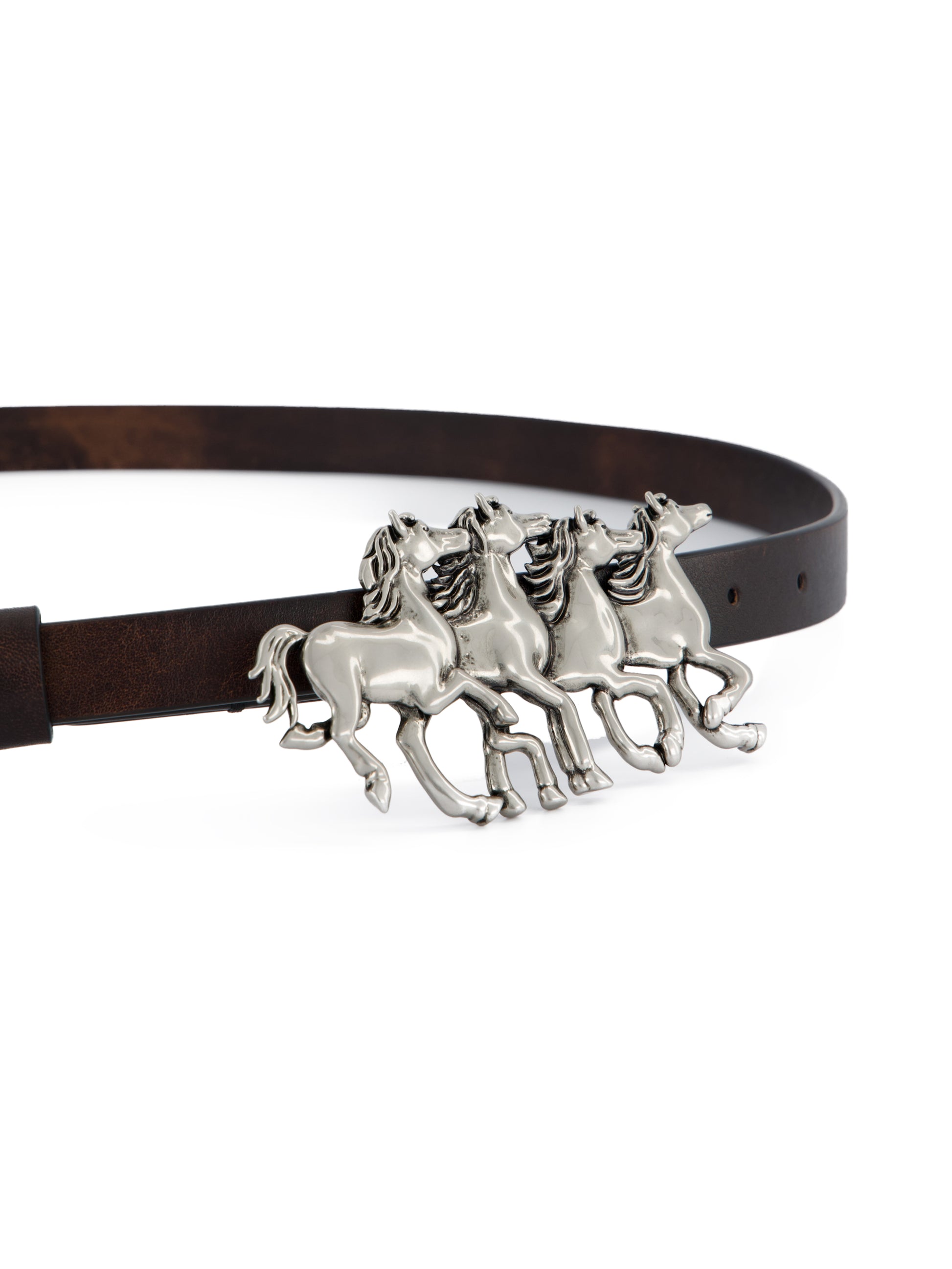 Cintura Chloé Running Horses in pelle di vitello e ottone CH26WBB06CWL 9FI CHLOE' 
