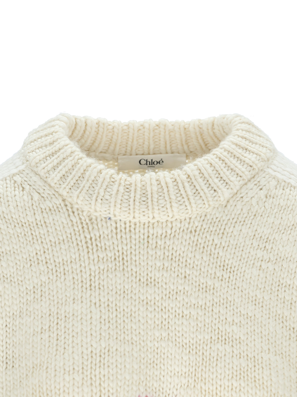 Pullover oversize in maglia di lana e cashmere CH26WMP29620 103 CHLOE' 