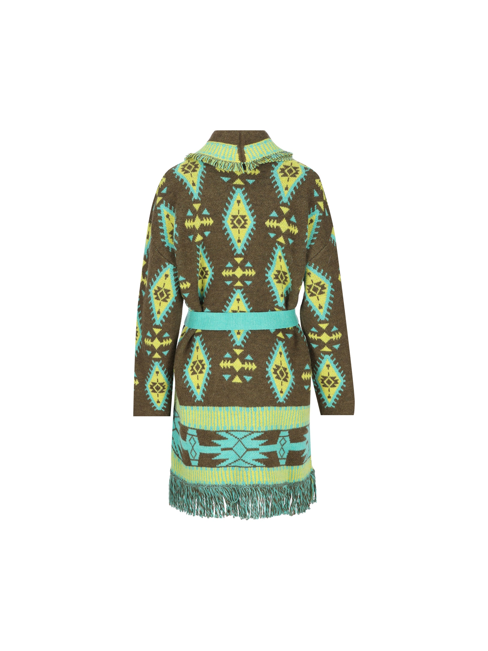 Cardigan realizzato in acrilico. 22600-71 MILITARE/TURCHESE COLOUR MARKET 