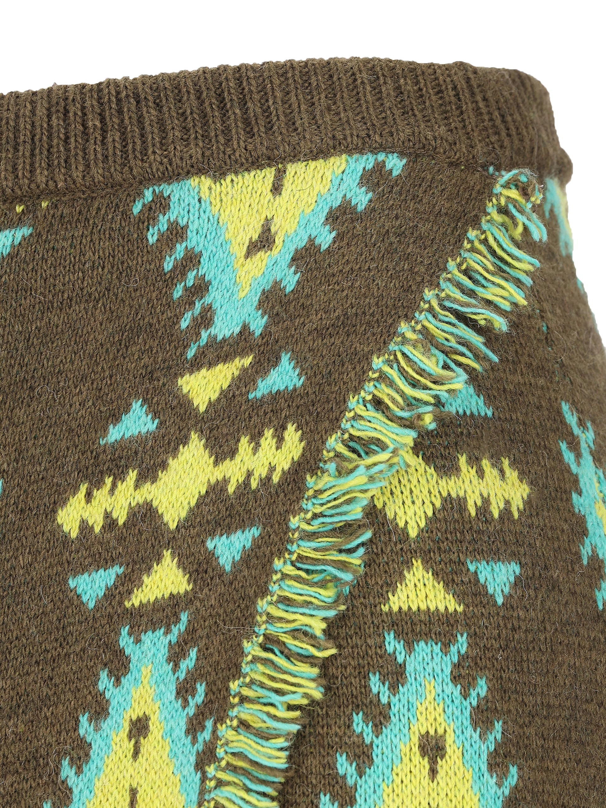 Gonna realizzata in misto acrilico. 22600-72 ARMY/TURCHESE COLOUR MARKET 