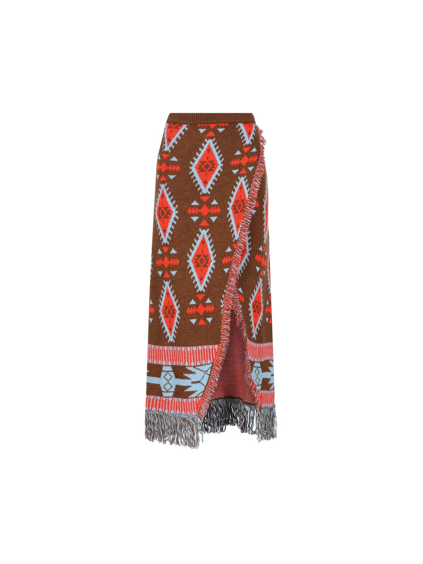 Gonna realizzata in misto acrilico. 22600-72 CHOCOLATE/RED COLOUR MARKET 