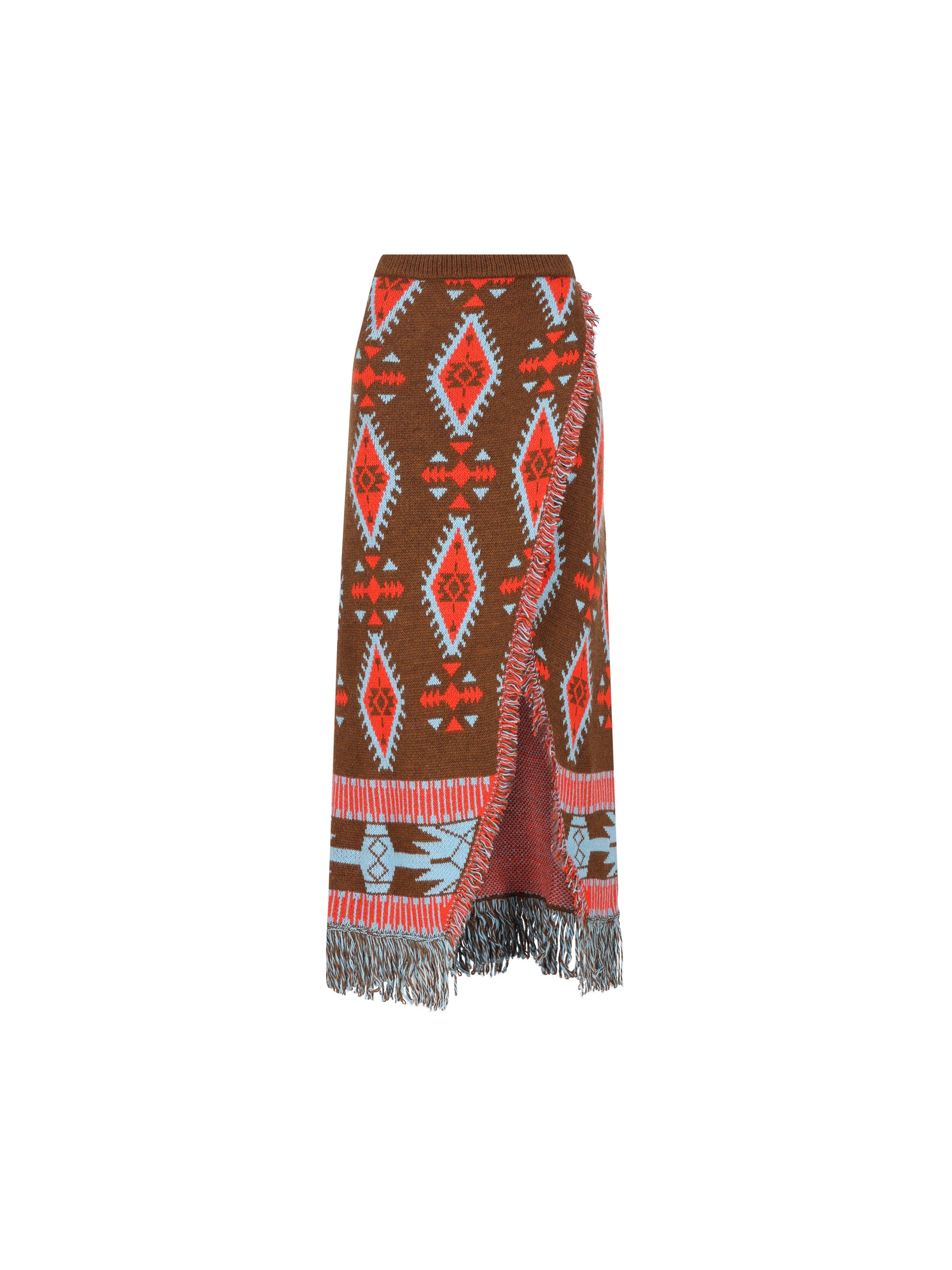 Gonna realizzata in misto acrilico. 22600-72 CHOCOLATE/RED COLOUR MARKET 