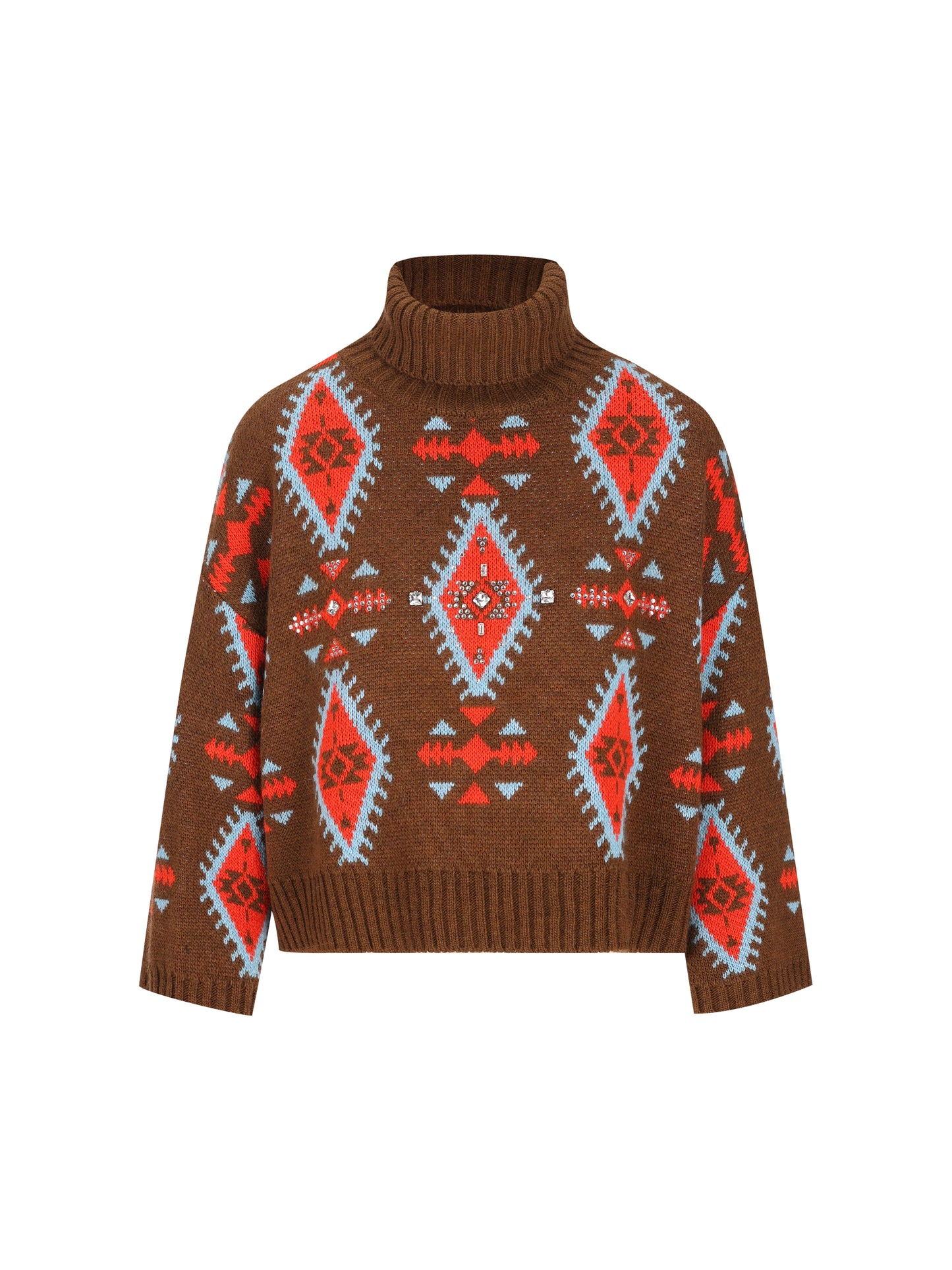 Maglia realizzata in misto acrilico. 22600-99 CHOCOLATE/RED COLOUR MARKET 