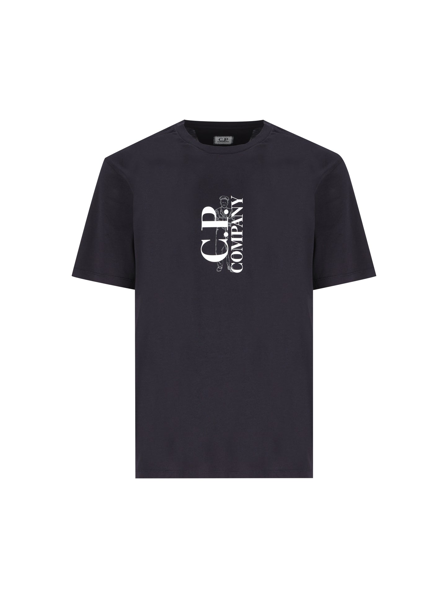 T-Shirt uomo C.P. Company 30/1 Jersey Vertical Logo 21CMTS134A 005100W888 C.P COMPANY 