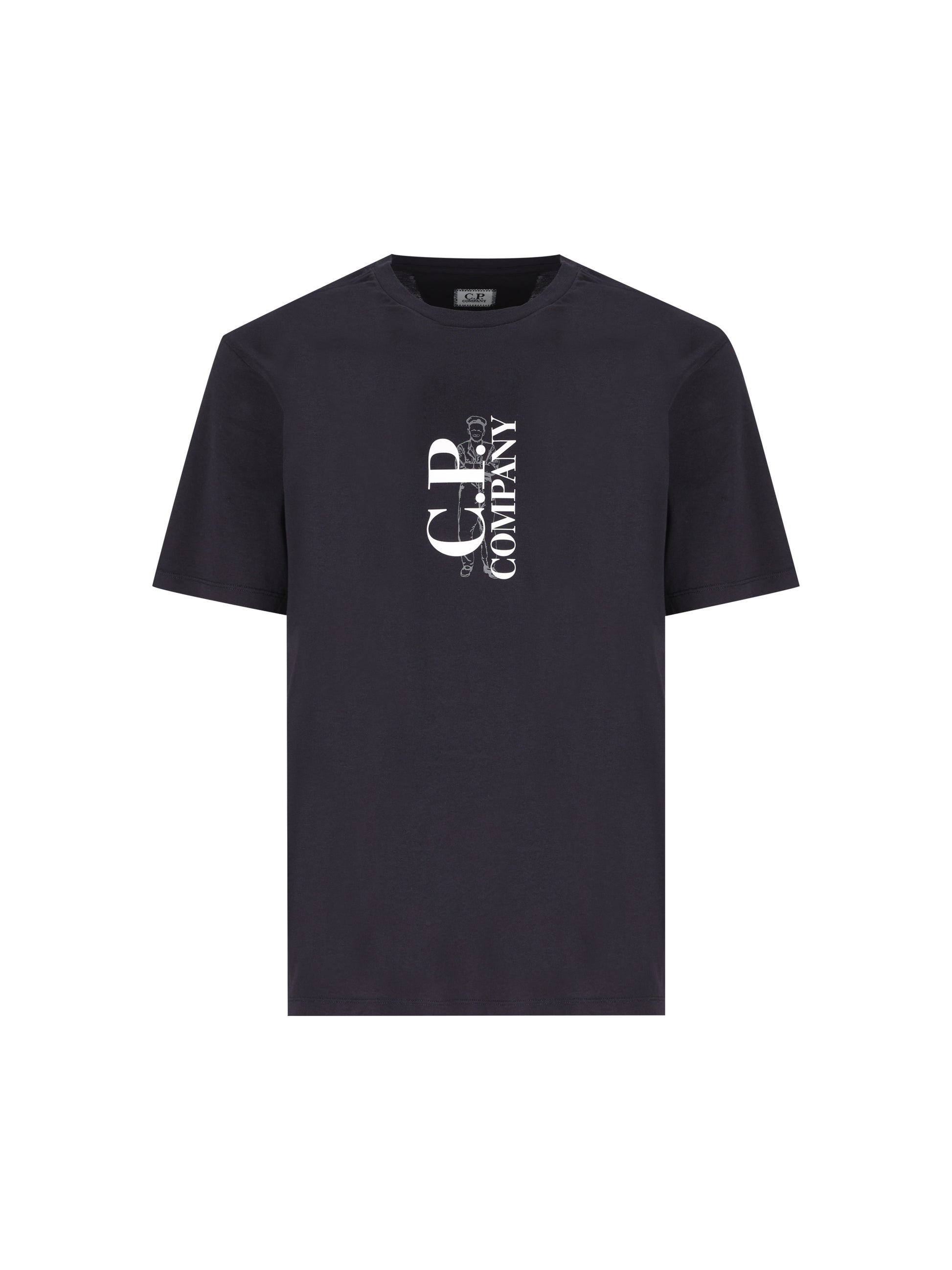 T-Shirt uomo C.P. Company 30/1 Jersey Vertical Logo 21CMTS134A 005100W888 C.P COMPANY 