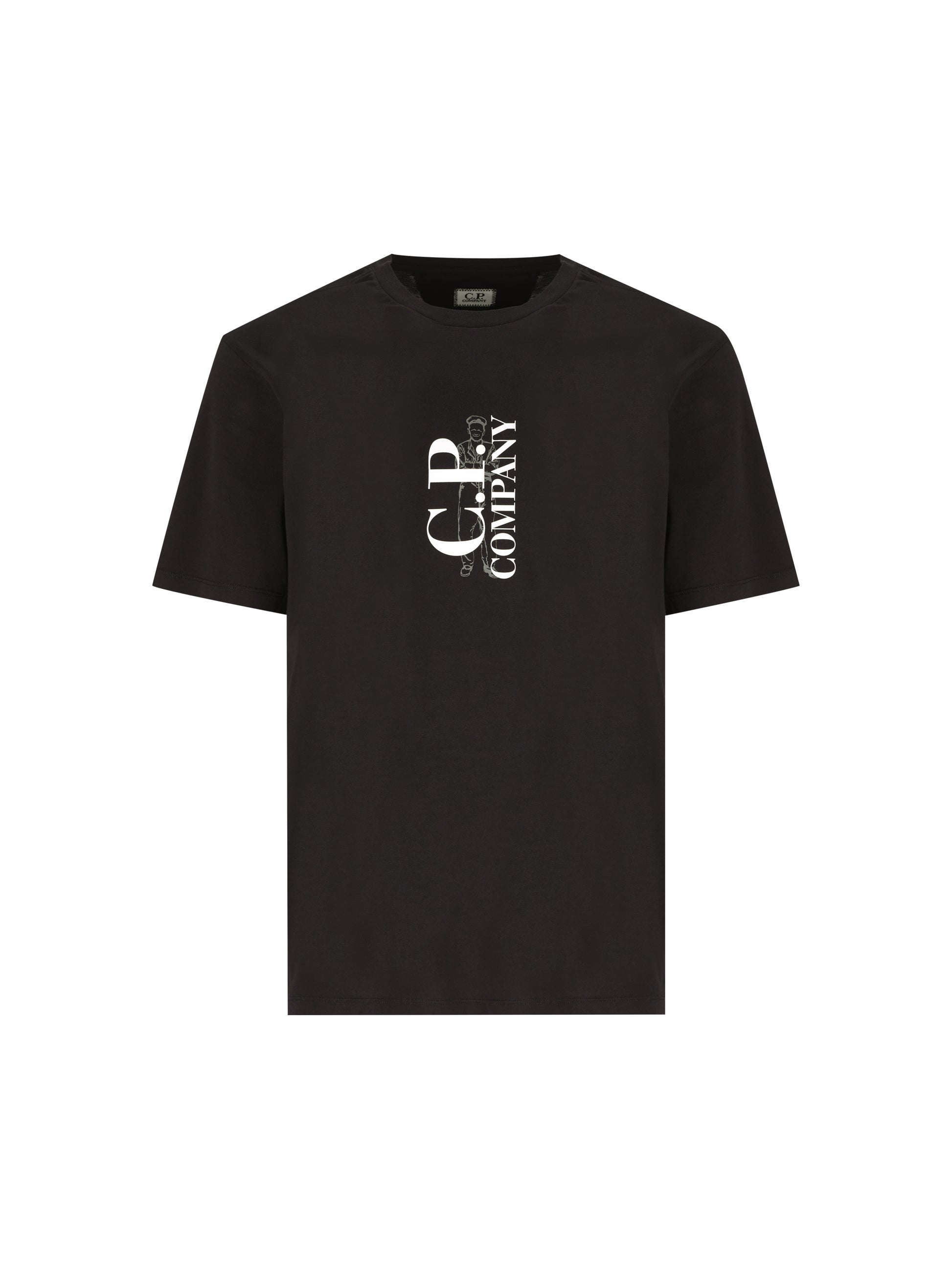 T-Shirt uomo C.P. Company 30/1 Jersey Vertical Logo 21CMTS134A 005100W999 C.P COMPANY 