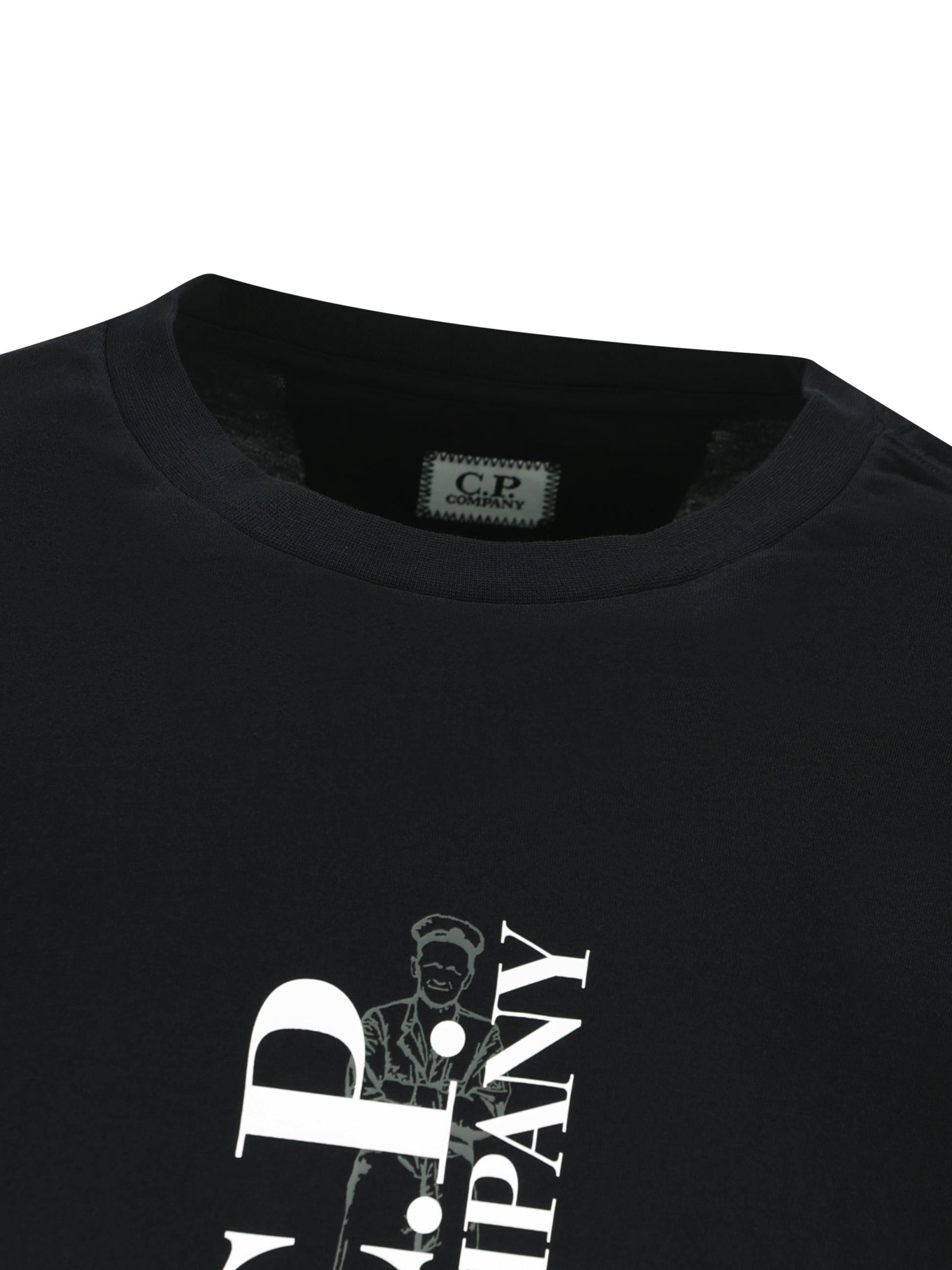 T-Shirt uomo C.P. Company 30/1 Jersey Vertical Logo 21CMTS134A 005100W999 C.P COMPANY 