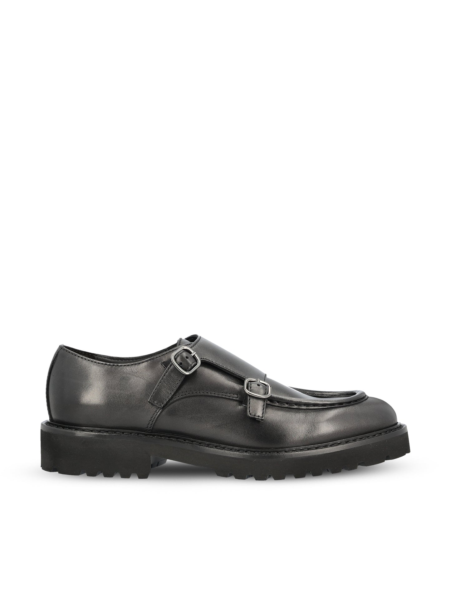 Scarpa doppia fibbia in pelle nera DU2738PHILUF159NN00  DOUCAL'S 